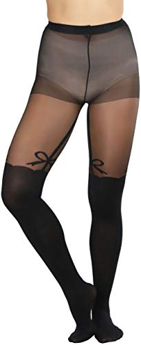 Image of ToBeInStyle Women's Full Footed Pantyhose with Thigh High Designs