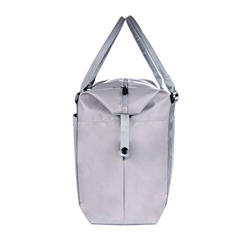 Unisex Large Travel Shoulder Weekender Overnight Bag Handbag Gym Tote Bag with Trolley Sleeve (Silver Grey)