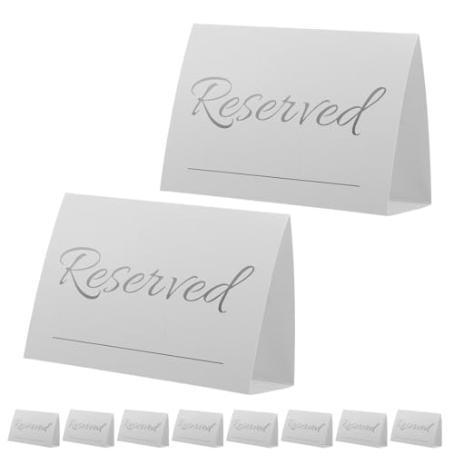 Housoutil 20pcs White Reserved Signs: Wedding Chairs And Tables Reservation Card Tent Place Cards With Name Line For Parties Receptions Dining Event Accessories