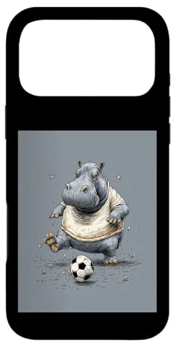 Hippo Playing Soccer Portrait Style X}zP[X iPhone 17 Pro Max p