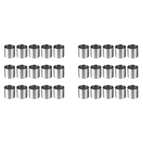 Youbones 30 anillos de mousse de acero inoxidable, redondos, cortadores de galletas, molde para tartas, herramientas para hornear, pastelería, etc.