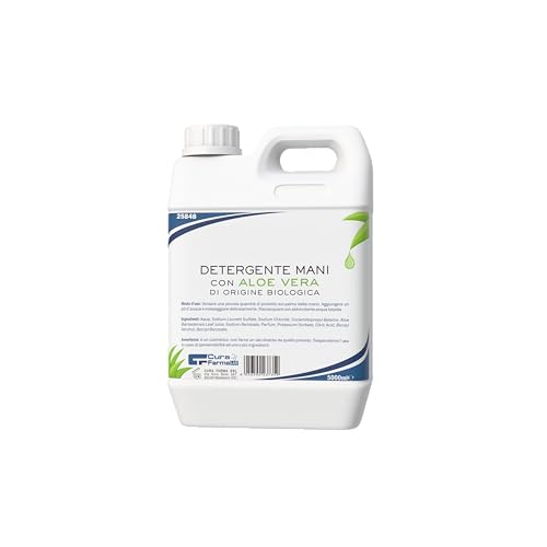 Sapone Mani 5 Litri Eco Friendly – Sapone Liquido Delicato e Profumato Aloe Vera - Formato Risparmio 5000 ML – Per tutti i tipi di pelle - Originale Cura Farma