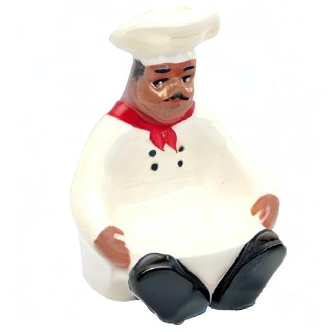 ACK Happy Chef Collection Ceramic Hand Painted Sponge Holder for Kitchen Sink, Kitchen D¨¦cor, Scouring Pad