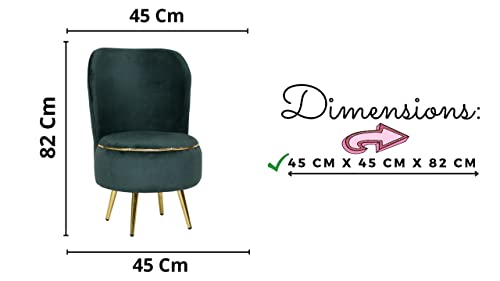Image of Ottoman Stool for Living Room, Velvet Foot Rest Puffy for Sofa, Foot Stool for Sitting, Modern Puffy Chair for Bedroom, Metal Legs Ottoman for Home Decor, 17 /32 inch Height (Combo-Green)