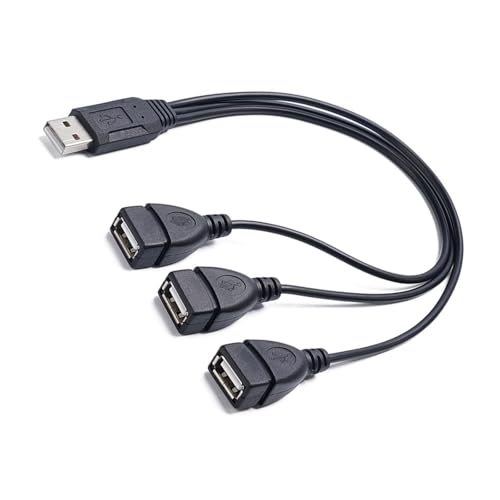 QUEENYARD Cable adaptador USB 2.0 macho a triple hembra con transferencia de datos para una integración perfecta de periféricos y accesorios divisor USB