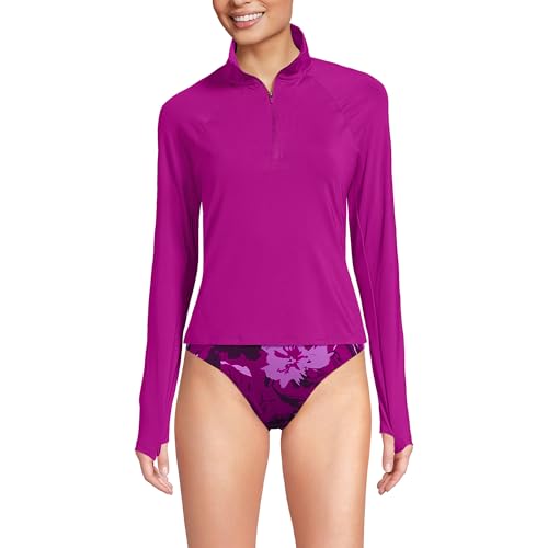 Lands' End Women's Long Sleeve Rash Guard Cover-up UPF 50