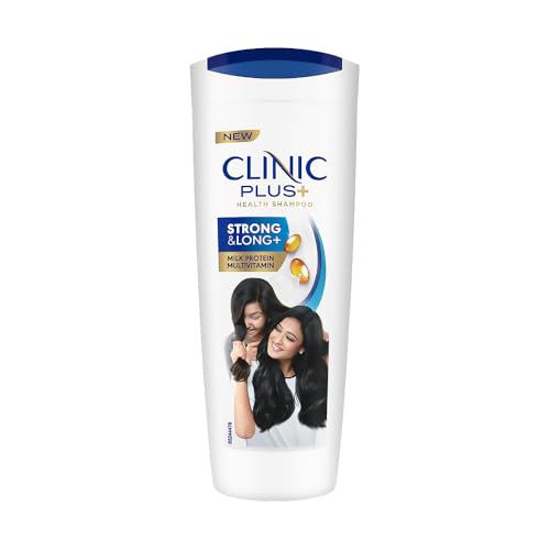 CLINIC PLUS Strong & Long Shampoo, 355 ml, for Nourished and Healthy Hair, with Milk Proteins & Multivitamins, Strengthening Formula for Hair Growth, Suitable for all Hair Types