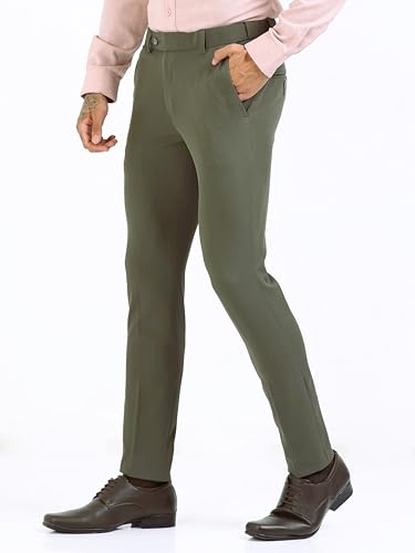 Image of Mc Henry Men's Techno Flex 2inch-Waist Expandable Wrinkle Free Slim Fit 4 Way Lycra for Elite and Luxurious Formal /Casual Trousers