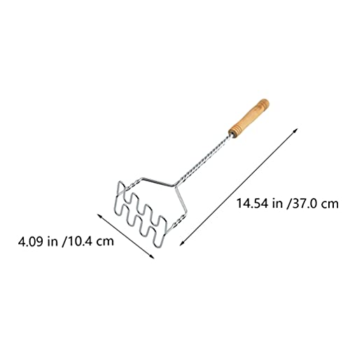 Hemoton Handheld Potato Masher Stainless Steel Wire Mashing Plate Manual Bean Masher Ricer Mashed Potato Tool With Wooden Hnadlefor Potatoes Vegetables Fruit #TOP1