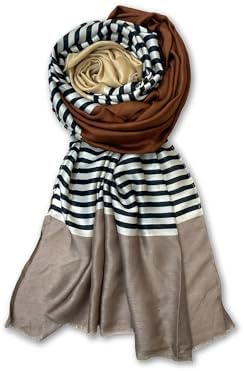 Scarf for Women Stylish Stripes Print Viscose Cotton | Hijab Scarf | Stole | Soft, Lightweight, and Latest Scarves | 72 x 34 Inches