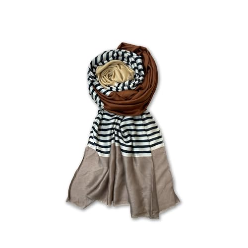 Scarf for Women Stylish Stripes Print Viscose Cotton | Hijab Scarf | Stole | Soft, Lightweight, and Latest Scarves | 72 x 34 Inches
