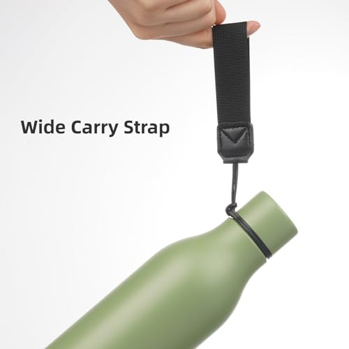 Image of Konokyo Insulated Water Bottle with Strap,18 oz Double Wall Stainless Steel Vacuum Bottles Metal Water Flask,Forest Green