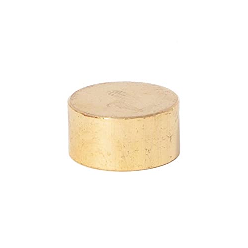 Image of B&P Lamp Solid Brass Flat Cap, Tapped 1 /4IP, 3 /8 Inch Height by 3 /4 Inch Diameter, Unfinished