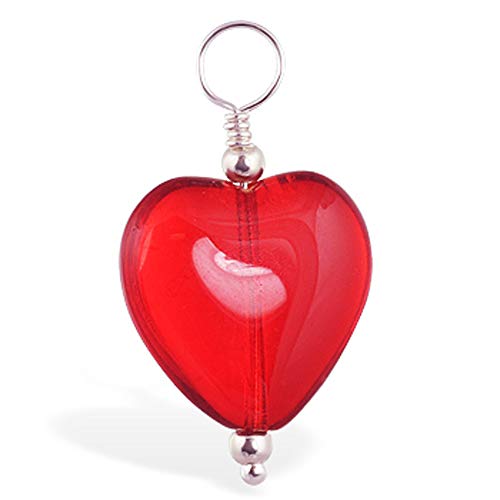 Changeable Red Heart Swinger Charm Handmade By TummyToys® Slip onto your navel, ring sexy in a snap