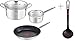 Tefal Simple - Set di pentole e padelle con mestolo, 5 pezzi, 16/20/28 cm, in acciaio INOX, a induzione, adatto a tutti i piani cottura, lavabile in lavastoviglie