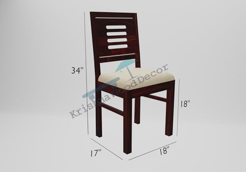 Image of Krishna Wood Decor Round Dining Table 4 Seater With Chair | Dining Table Set | Dining Room Furniture | Wooden Table | Round Shape