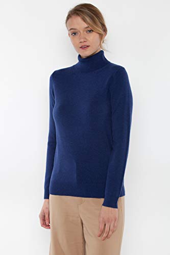 Image of JENNIE LIU Women's 100% Pure Cashmere Long Sleeve Pullover Turtleneck Sweater