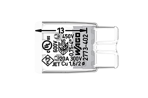 WAGO COMPACT splicing connector; for solid and stranded conductors; max. 4 mm²; 2-conductor; white cover; Surrounding air temperature: max 85°C (T85); 4,00 mm²; transparent - Image 4