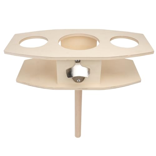 Casier en bois kaki et support de bouteille camping extérieur