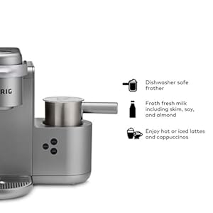 Keurig K Cafe Special Edition Single Serve K Cup Pod Coffee Latte and Cappuccino Maker Comes with Dishwasher Safe Milk Frother Nickel