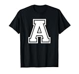 Letter A Name Initial Varsity Alphabet Monogram T-Shirt