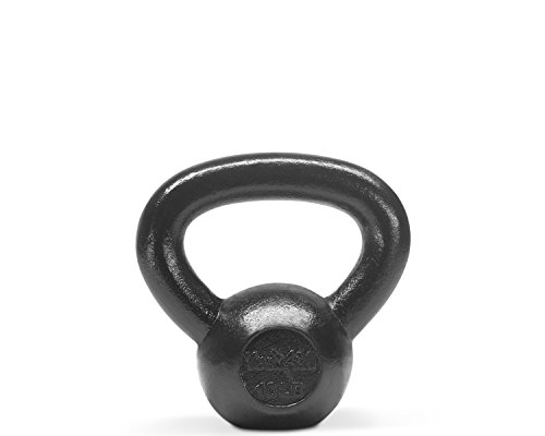 Yes4All Solid Cast Iron Kettlebell 5, 10, 15, 20, 25, 30, 35, 40, 45, 50, 55, 60 lb, Classic Black, 10 lb