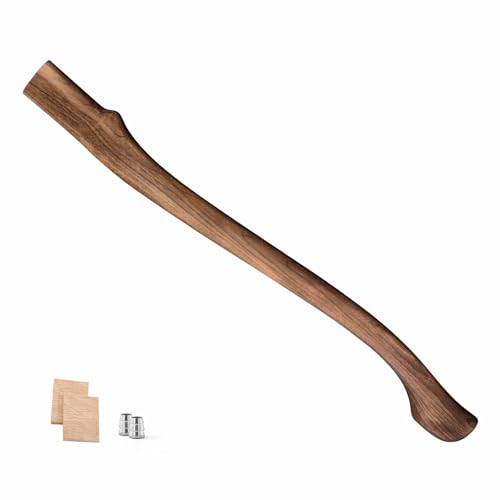 THRWCLUB 32.8 Hickory Wood Axe Handle Replacement Kit for 32.6 Wood Splitting Axe Includes Steel Wedges