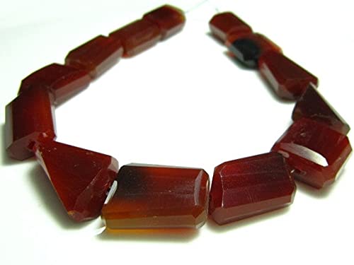 Chalcedony faceted big nuggets 11-17mm, pierres naturelles de calcédoine brune en fil de 8"