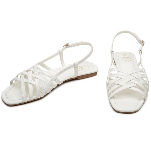 Trary Women's Flat Sandals Gladiator Sandals for Women Comfortable Ankle Strap Sandals Casual Fisherman Strappy Sandals for Women Dressy Summer Beach Shoes2