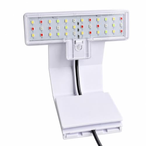 Image of Mini Clip On Fish Tank Light 7W Small Aquarium Light for 1 to 5 Gallon Nano Tanks USB Moving Lamp with White Red Blue Green LED (Adapter NOT Included)