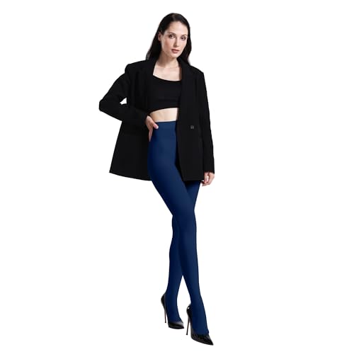Image of MATHACINO Women's 80D Solid Color Soft Semi Opaque Pantyhose Colored Tights High Waist Womens Tights