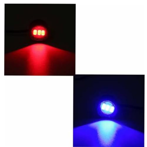 Image of A4S AUTOMOTIVE & ACCESSORIES 12V DC Waterproof Motorcycle LED Strobe Lights Motorcycle LED Flash Warning Brake Light Lamp Compatible for Motorbikes (1 Pair, Red and Blue)