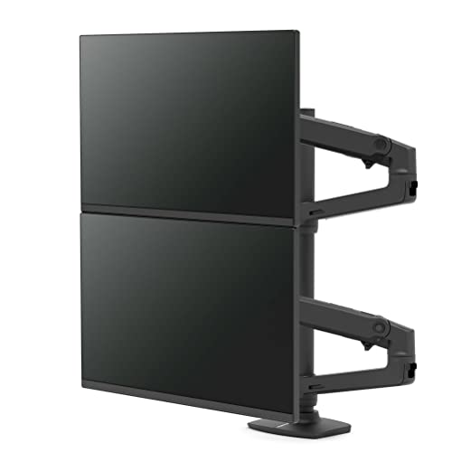 Image of Ergotron - LX Vertical Stacking Dual Monitor Arm, VESA Desk Mount - for 2 Monitors Up to 40 Inches, 7 to 22 lbs Each - Tall Pole, Matte Black