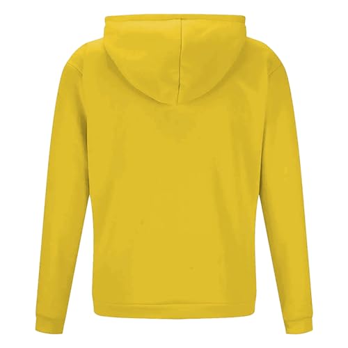 Mens Hoodies Pullover Cotton Long Sleeve Casual Fleece Hooded Sweatshirts Solid Color Drawstring Hoodies for Men with Pocket4