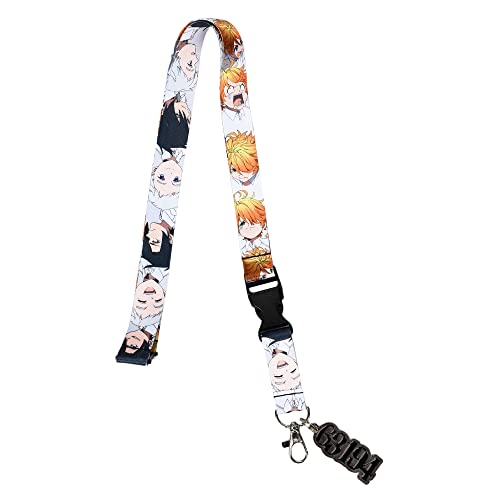 Cordon The Promised Neverland porte-clé badge taille unique blanc