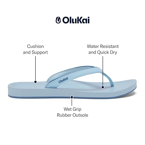 OLUKAI Uiki Women's Beach Sandal, Quick-Dry Flip-Flop Slides, Water Resistant, Wet Grip Soles & Compression Molded Footbed4