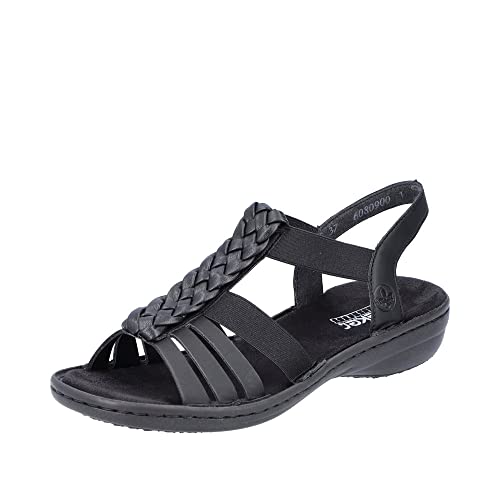 Rieker Damen Sandalen 60809-00 schwarz Gr. 40