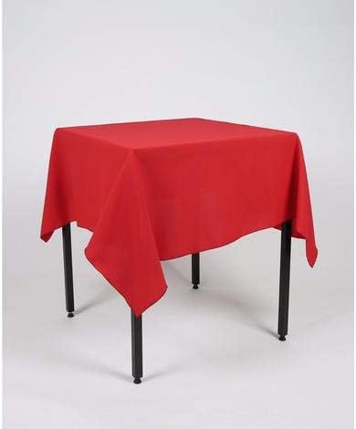 Hope Textiles Red 54" x 54" (137cm) Small Square Fabric TABLECLOTH/TABLE CLOTH (Polyester, not cotton)