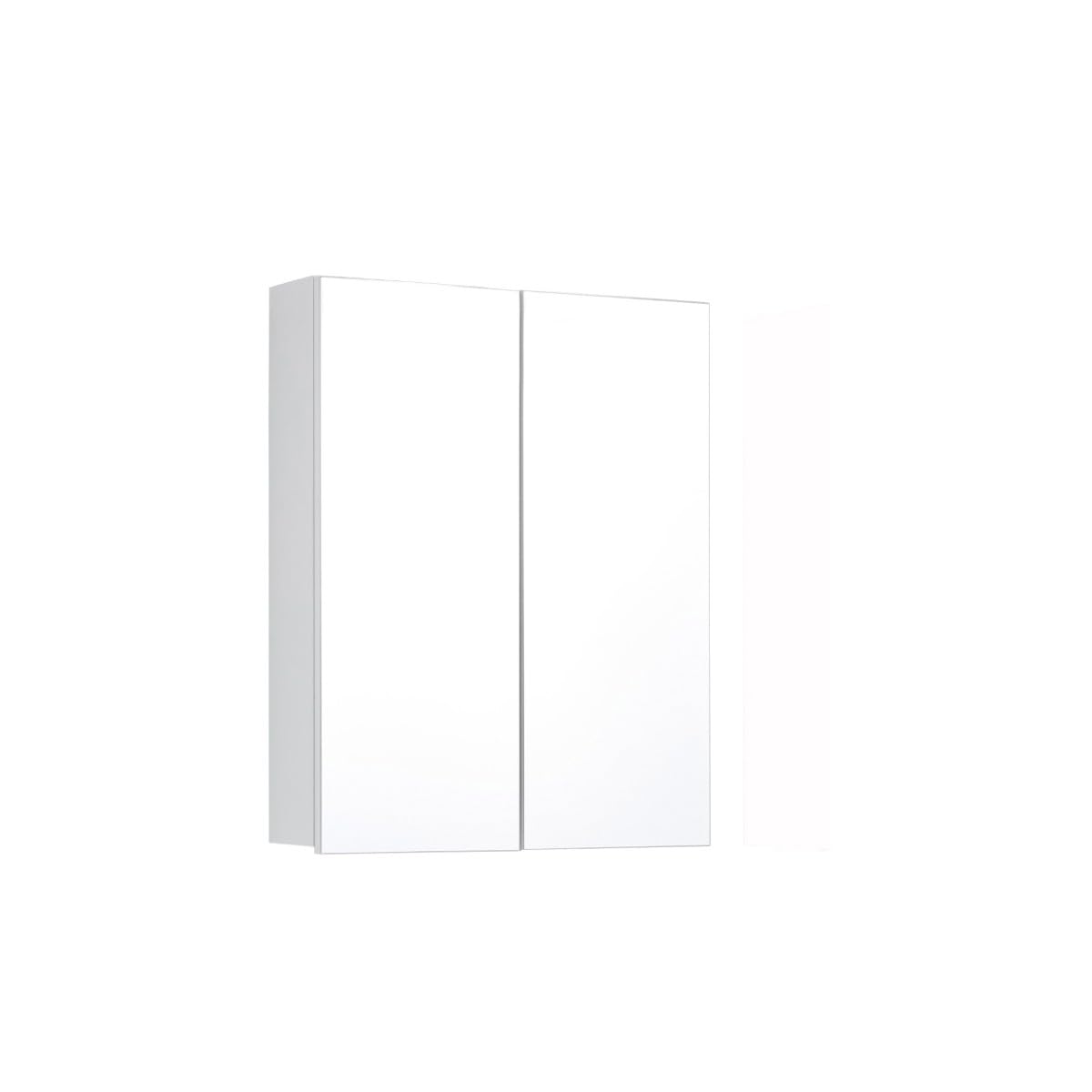 trendteam smart living - Line - Spiegelschrank - Weiß - Badspiegel modern mit vollständiger Spiegelfront - (BxHxT) 60 x 67 x 18 cm - 3 Fächer und 2 Einlegeböden