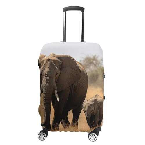 Walking Elephants Luggage Cover, Washable Elastic Suitcase Cover Protector Fit 18-32 Inch Luggage