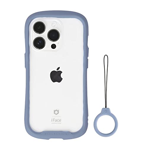 iFace Reflection iPhone 15 Pro �P�[�X �����K���X �N���A�P�[�X �X�g���b�v �Z�b�g(�y�[���u���[)�y�A�C�t�H��15�v�� ���� �ϏՌ� �N���A �؍� �X�g���b�v�z�[�� �V���R�� �����O�X�g���b�v�z