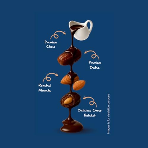 Image of Aladdin Dates Dateables Assorted Chocodates 250g | Milk, Dark & White Chocolate Coated Dates | Filled with Crunchy Roasted Almonds | Dry Fruit Chocolate Pack
