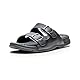 Revs - Lochy - Reflexzonenmassage & Akupressur Sandalen mit Doppelriemen für Herren, Schwarz 44/45EU (Etikett 45EU)