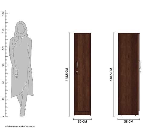 Image of MAMTA Decoration Engineered Wood Wardrobe with 1 Door for Bedroom Wooden Almirah for Living Room Home (Dark Elm Finish)