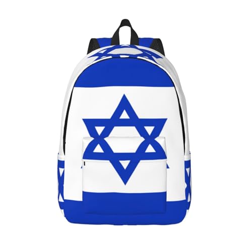 Sac à dos en toile drapeau israélien polyvalent avec bretelles confort