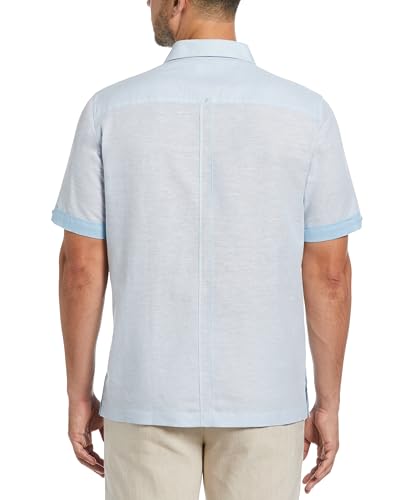Cubavera Men's Linen Blend Guayabera Short Sleeve Button-Down Shirt2