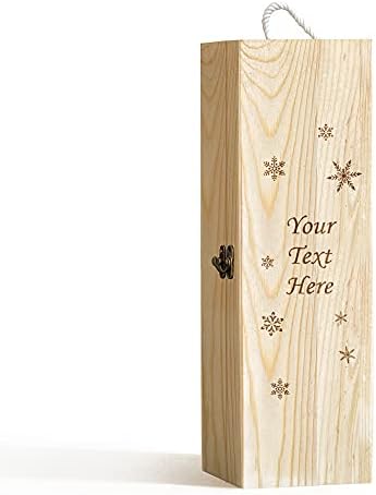 howson london Personalised Wooden Wine Gift Box Red Wine Holder for Christmas Anniversary Birthday Vintage Chest Champagne Bottle Box for Mother, Dad, Wife, Husband,30th 50th 60th (Any Text)