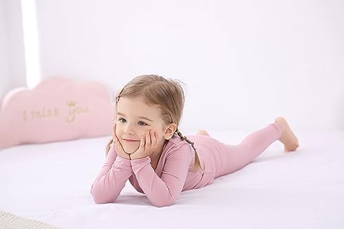 GUISBY Rayon made from Bamboo Pajamas Sets, Kids Toddler Boys Girls Daily Snug Fit Sleepwear Set4