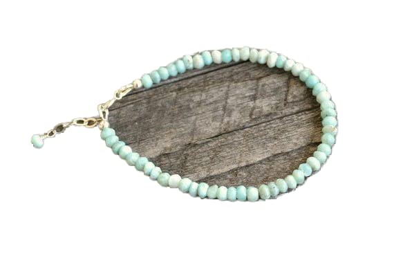 Bracelet larimar facetté perles 3.5mm pour sublimer vos tenues d'été