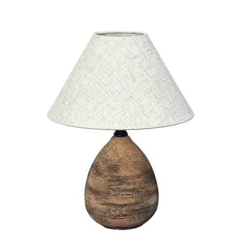 Qxmiguel Lámparas de mesa Lámpara de cerámica artesanal for sala de estar, estilo rústico vintage, ideal for dormitorio, oficina y comedor. Lampara esctitorio